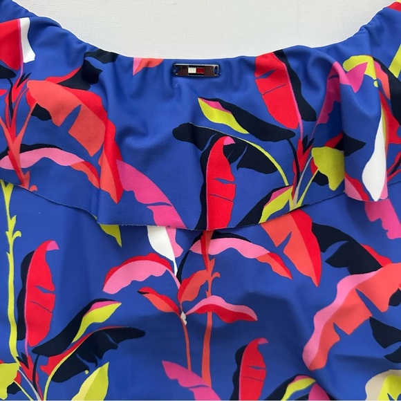 Tommy Hilfiger Vibrant Off-Shoulder Ruffle Tankini Size M - Picture 8 of 13